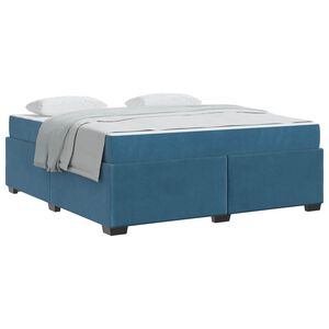 vidaXL Bedframe met matras Donkerblauw 180 x 200 cm Stof