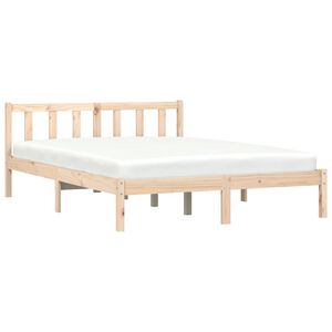 vidaXL Bedframe Naturel 152 x 203 cm Massief Vurenhout