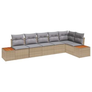 vidaXL Tuinbankenset met kussen 6 pcs Beige en Licht Grijs Polyrattan