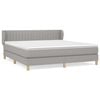 vidaXL Boxspring met matras stof lichtgrijs 160x200 cm