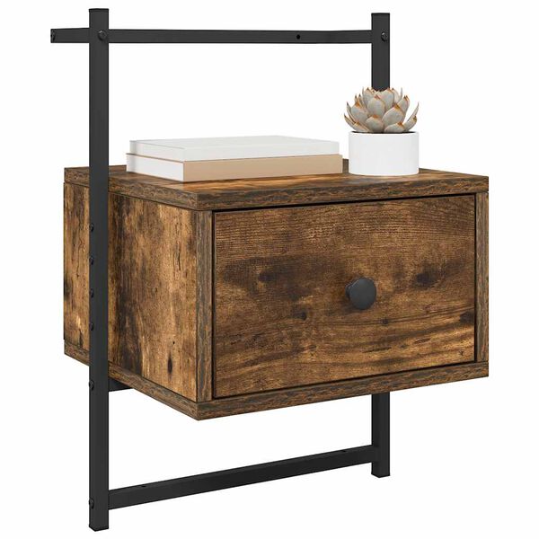 vidaXL Nachtkastjes 2 st wandgemonteerd 35x30x51 cm hout gerookt eiken