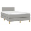vidaXL Boxspring met matras en LED stof lichtgrijs 120x190 cm