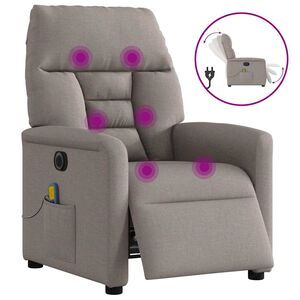 vidaXL Massagestoel elektrisch verstelbaar stof taupe