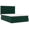 vidaXL Ottoman bed met matrassen 140x200cm fluweel donkergroen