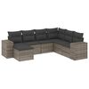 vidaXL 7-delige Loungeset met kussens poly rattan grijs