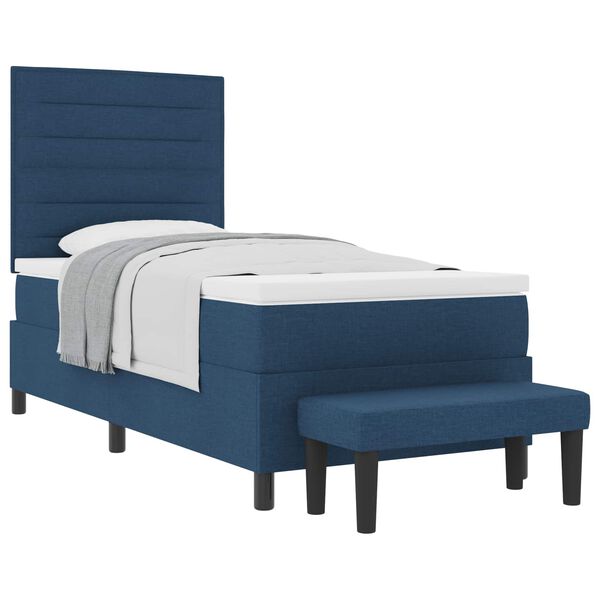 vidaXL Boxspringbed met hoofdeinde Blauw 90 x 190 cm Stof