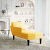 vidaXL Chaise longue met kussen corduroy stof lichtgeel