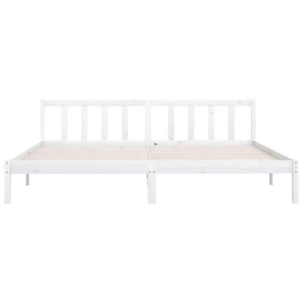 vidaXL Bedframe massief grenenhout wit 200x200 cm