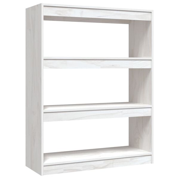 vidaXL Boekenkast/kamerscherm 100x30x103 cm massief grenenhout wit