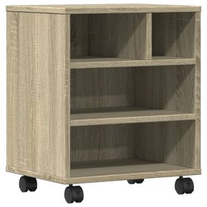 vidaXL Printerkastje met wielen 41x32x48 cm sonoma eikenkleurig