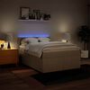 vidaXL Boxspring met matras stof cr&egrave;mekleurig 140x190 cm