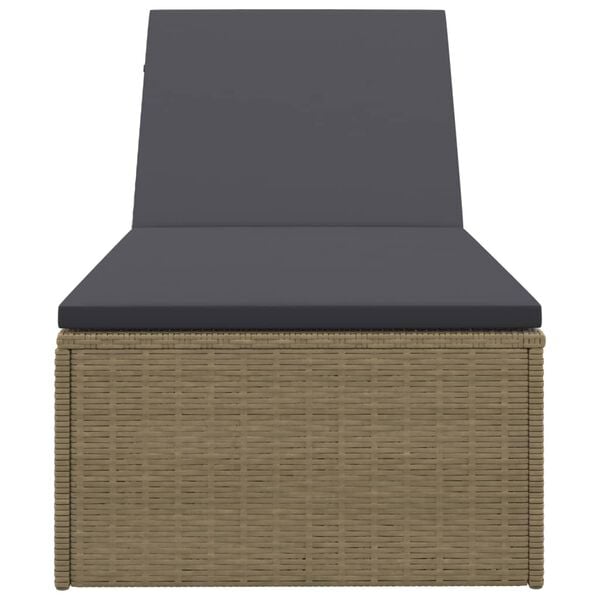 vidaXL Ligbed poly rattan bruin en donkergrijs