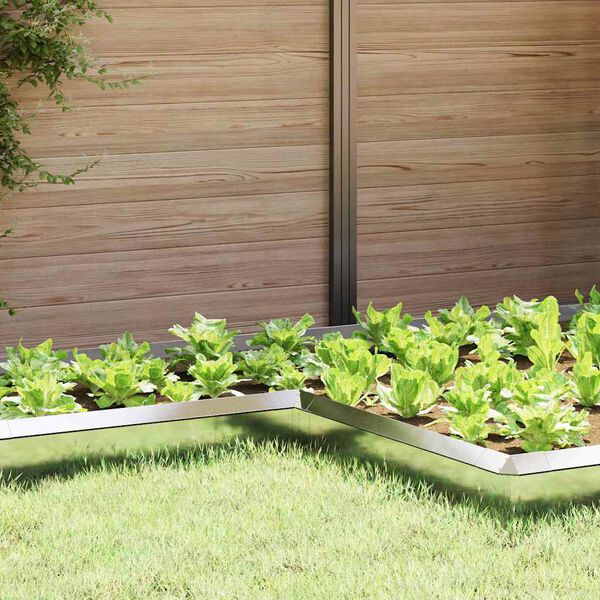 vidaXL Slakkenhekje Zilver 10 x 10 x 25 cm Roestvrij staal