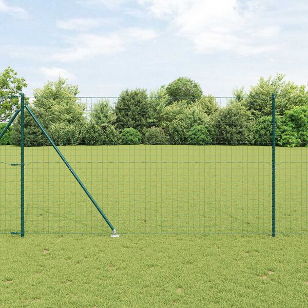 vidaXL Hek met Paal Groen 1,6 x 10 m Staal en PVC