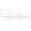 vidaXL Bedframe met hoofd- en voeteneinde metaal wit 183x213 cm