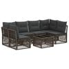 vidaXL Tuinbankenset 7 pcs Grijs poly rattan