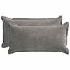 vidaXL Kussensloop 2 st HOUTEN Donkergrijs 40 x 80 cm Chenille Stof