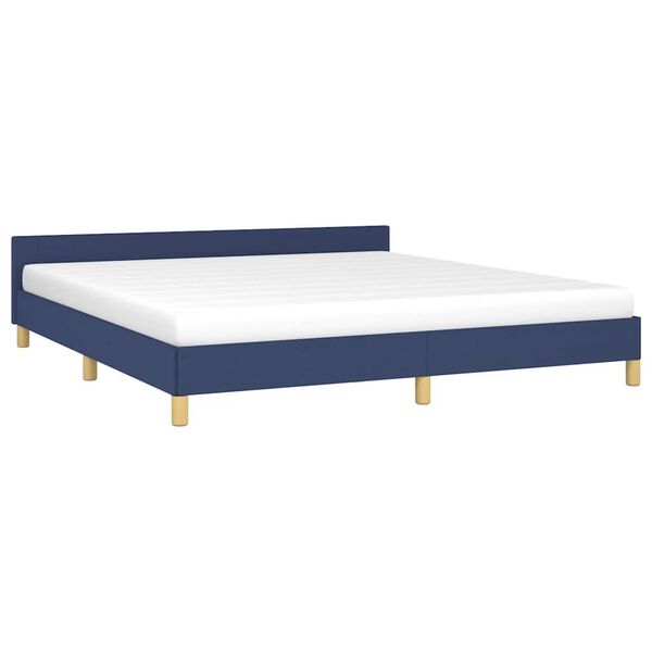 vidaXL Bedframe met hoofdeinde zonder matras 180x200 cm stof blauw