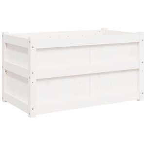 vidaXL Plantenbak 90x50x50 cm massief grenenhout wit