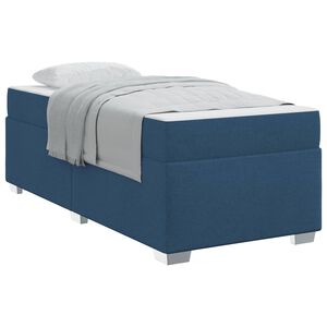 vidaXL Bedframe met matras Blauw 90 x 200 cm Stof
