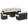 vidaXL 9-delige Loungeset met kussens poly rattan zwart