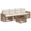 vidaXL Tuinbankenset 5 pcs Beige en Cr&egrave;me Wit poly rattan