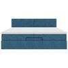 vidaXL Ottoman bed met matras 200x200 cm fluweel donkerblauw