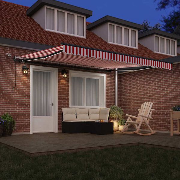 vidaXL Luifeldoek met Rood en Wit 400 &times; 300 cm Polyester