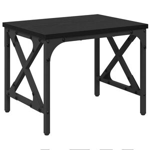 vidaXL Printerstand Zwart Eiken 40 x 30 x 31 cm Bewerkt hout