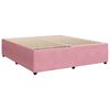 vidaXL Boxspring met matras fluweel roze 200x200 cm