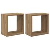vidaXL Wandschappen 2 pcs Artisan Eiken 26 x 15 x 26 cm Bewerkt hout