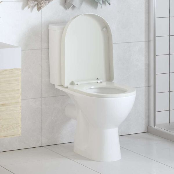 vidaXL Toiletbril soft-close vierkant wit