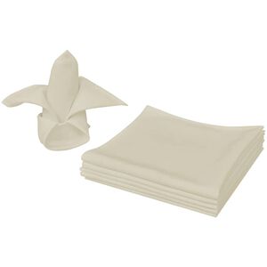 vidaXL Servetten 10 stuks cr&eacute;me 50x50 cm