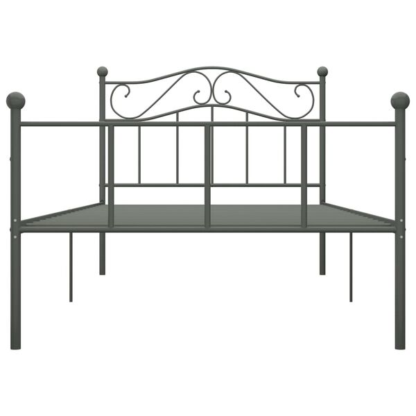 vidaXL Bedframe metaal grijs 90x200 cm