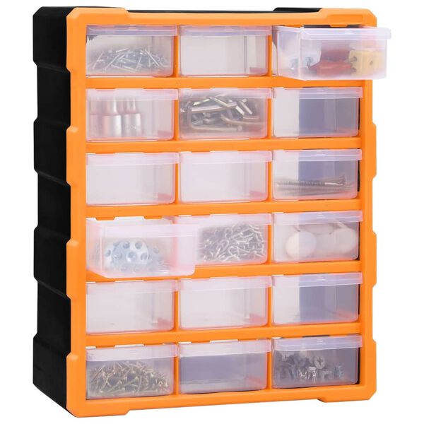vidaXL Organiser met 18 medium lades 38x16x47 cm