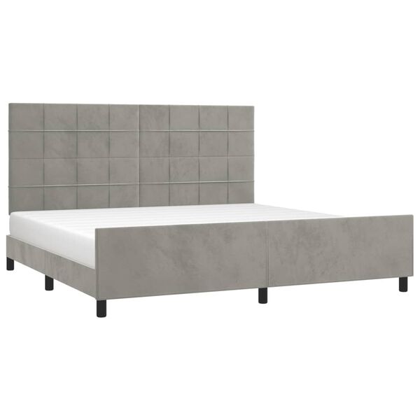 vidaXL Bedframe zonder matras 200x200 cm fluweel lichtgrijs