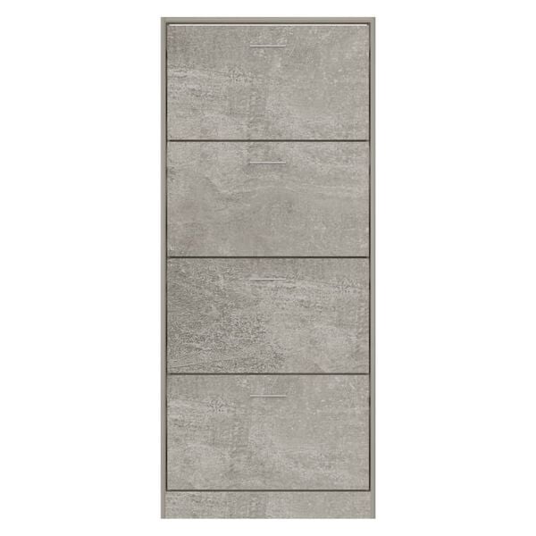 vidaXL Schoenenkast 63x24x147 cm bewerkt hout betongrijs
