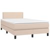 vidaXL Boxspring met matras en LED kunstleer cappuccinokleur 120x190cm