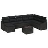 vidaXL Tuin Sofa Set met kussen met opslag 8 pcs Zwart poly rattan