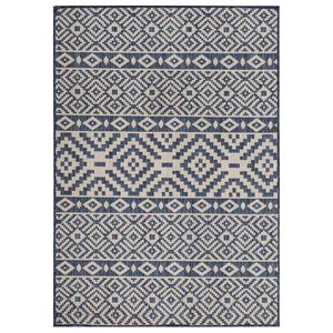 vidaXL Buitenkleed met patroon platgeweven 200x280 cm blauw