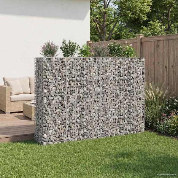vidaXL Gabion Verhoogd Bed 3 pcs Zilver 250 x 50 x 150 cm