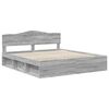vidaXL Bedframe Grijs Sonoma 180 x 200 cm Massief grenenhout