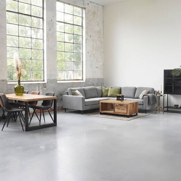 LABEL51 Kruk/bijzettafel 32x32x48-65 cm hout zwart