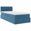 vidaXL Opbergbed met LED met matras Donkerblauw 90 x 190 cm Fluweel