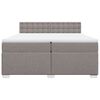 vidaXL Boxspring met matras stof taupe 200x200 cm