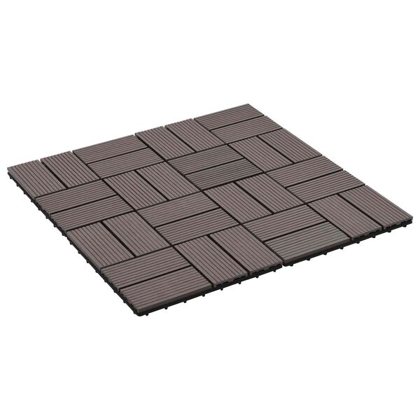 vidaXL Terras Tegel 11 pcs Donkerbruin 30 x 30 cm WPC