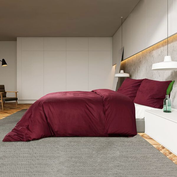 vidaXL Dekbedovertrekset lichtgewicht 225x220 cm microvezel bordeaux