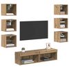 vidaXL TV-kast met LED-striplichten met lade 8 pcs Artisan Eiken Glas