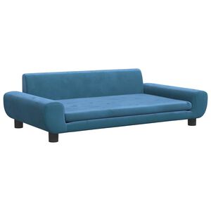 vidaXL Kinderbank 100x54x33 cm fluweel blauw