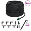 vidaXL Druppelslang 0,6'' 100 m rubber zwart